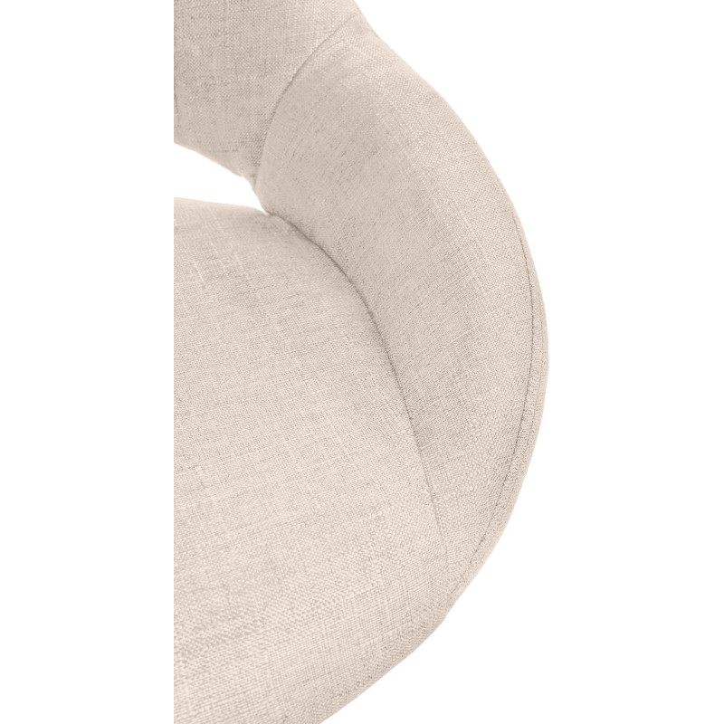 Tabouret de bar réglable pivotant en Tissu Blanc crème Métal Blanc Kelran - 7