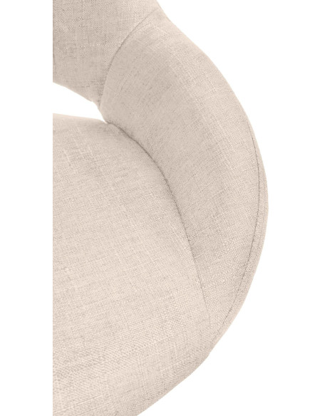 Tabouret de bar réglable pivotant en Tissu Blanc crème Métal Blanc Kelran - 7