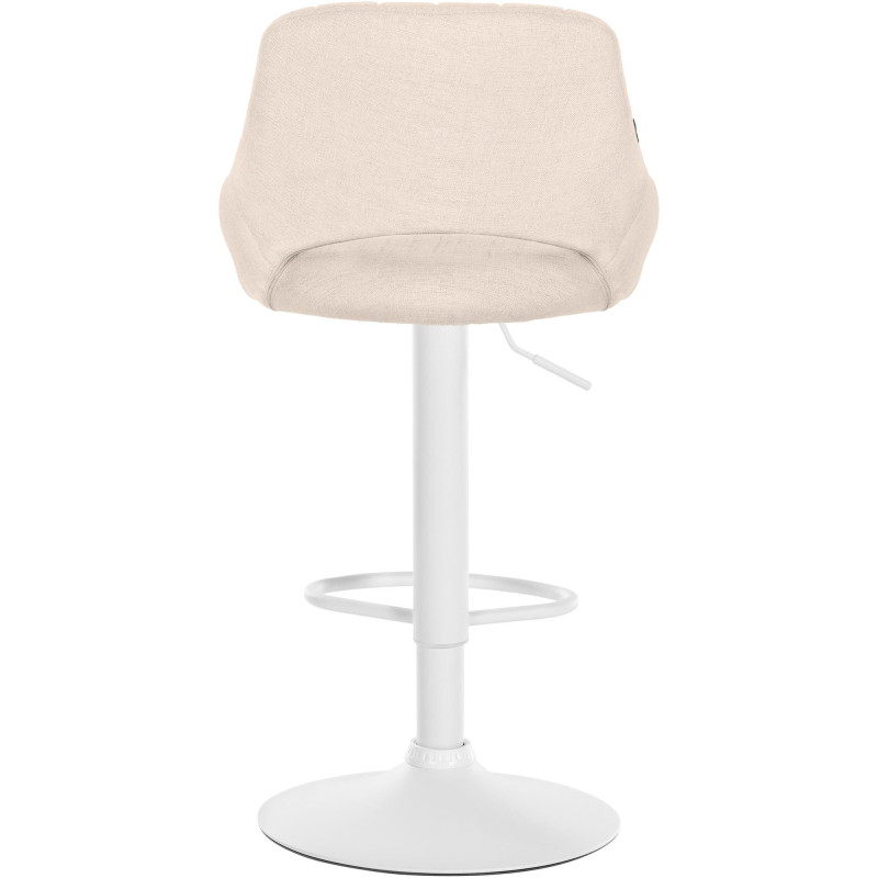 Tabouret de bar réglable pivotant en Tissu Blanc crème Métal Blanc Kelran - 3