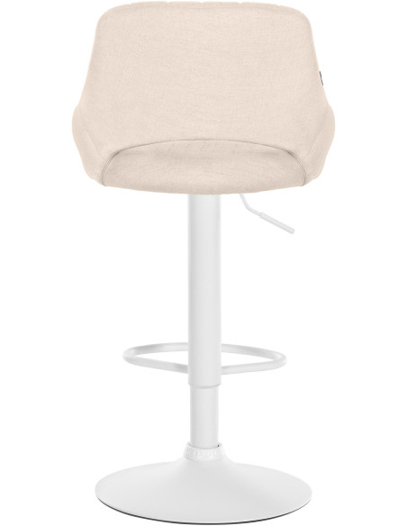 Tabouret de bar réglable pivotant en Tissu Blanc crème Métal Blanc Kelran - 3