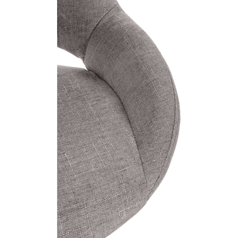 Tabouret de bar réglable pivotant en Tissu Gris Métal Blanc Kelran - 6