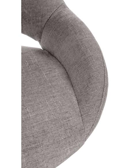 Tabouret de bar réglable pivotant en Tissu Gris Métal Blanc Kelran - 6