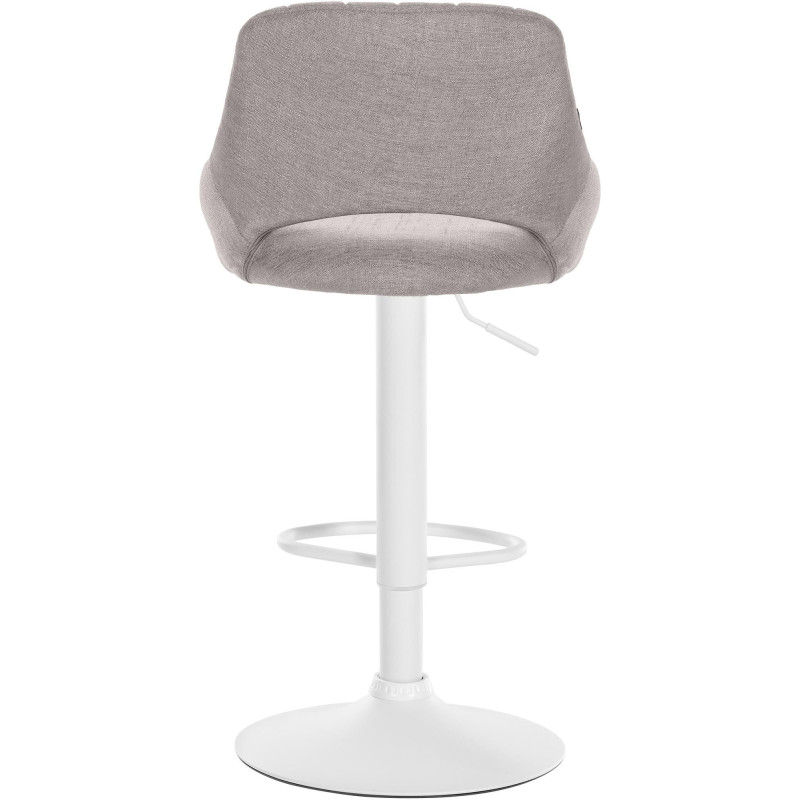 Tabouret de bar réglable pivotant en Tissu Gris Métal Blanc Kelran - 5