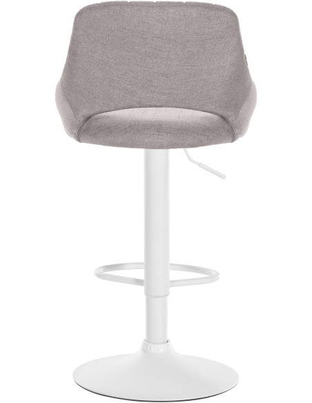 Tabouret de bar réglable pivotant en Tissu Gris Métal Blanc Kelran - 5