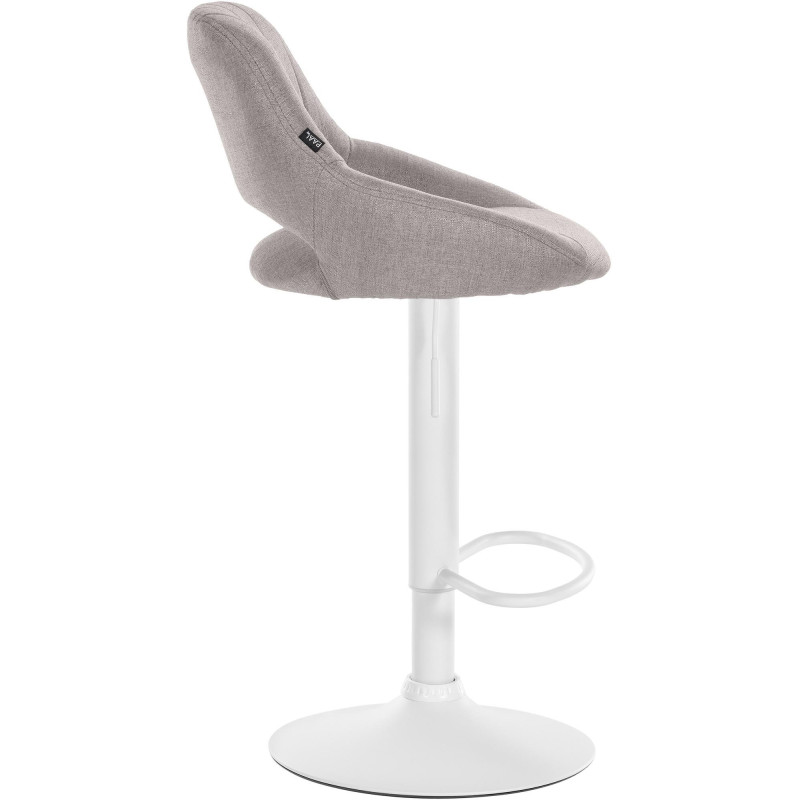 Tabouret de bar réglable pivotant en Tissu Gris Métal Blanc Kelran - 3