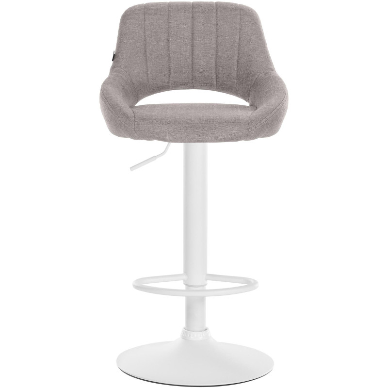 Tabouret de bar réglable pivotant en Tissu Gris Métal Blanc Kelran - 2