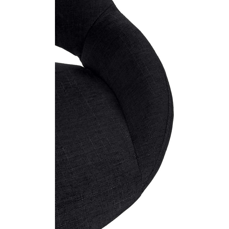 Tabouret de bar réglable pivotant en Tissu Noir Métal Blanc Kelran - 6