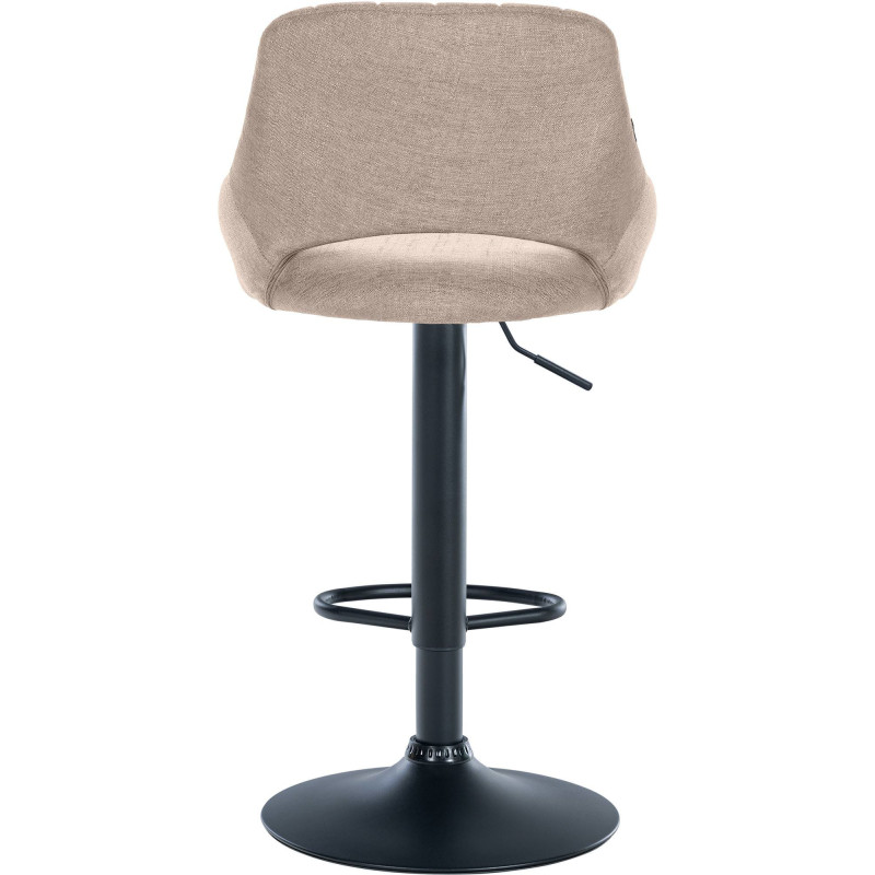 Tabouret de bar réglable pivotant en Tissu Taupe Métal Noir Kelran - 5