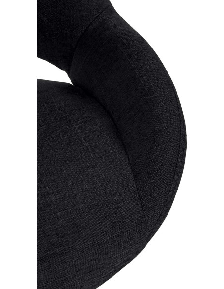 Tabouret de bar réglable pivotant en Tissu Noir Métal Noir Kelran - 6