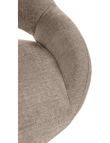 Tabouret de bar réglable pivotant en Tissu Taupe Métal Argenté Kelran - 6