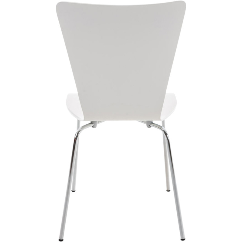 Chaise moderne scandinave en Bois Blanc Métal Argenté Glynnor - 3