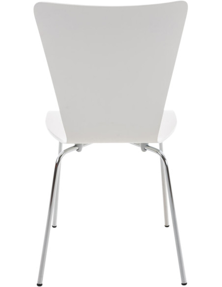 Chaise moderne scandinave en Bois Blanc Métal Argenté Glynnor - 3