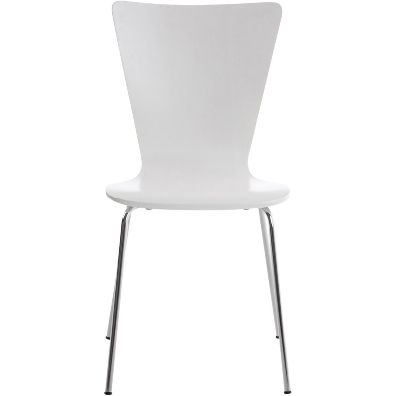 Chaise moderne scandinave en Bois Blanc Métal Argenté Glynnor - 2