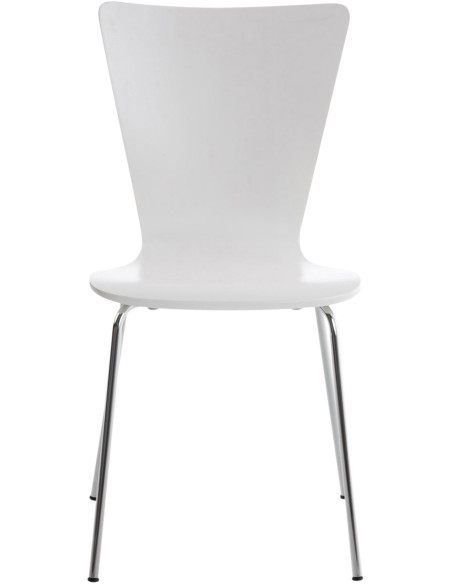 Chaise moderne scandinave en Bois Blanc Métal Argenté Glynnor - 2