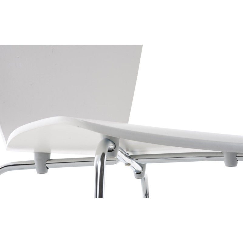 Chaise moderne scandinave en Bois Blanc Métal Argenté Glynnor - 5