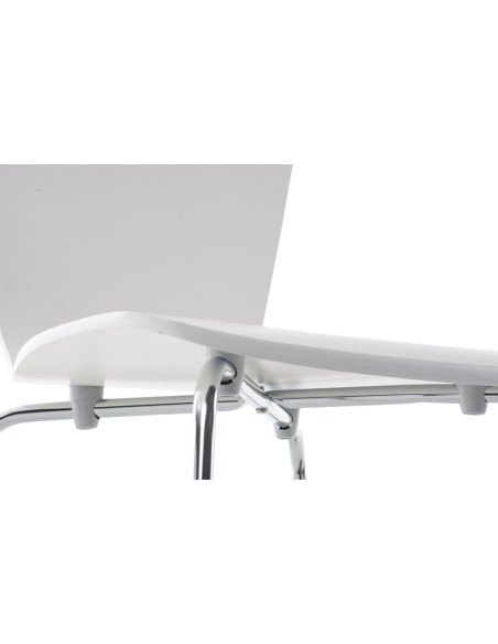 Chaise moderne scandinave en Bois Blanc Métal Argenté Glynnor - 5