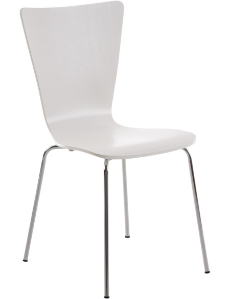 Chaise moderne scandinave en Bois Blanc Métal Argenté Glynnor - 1