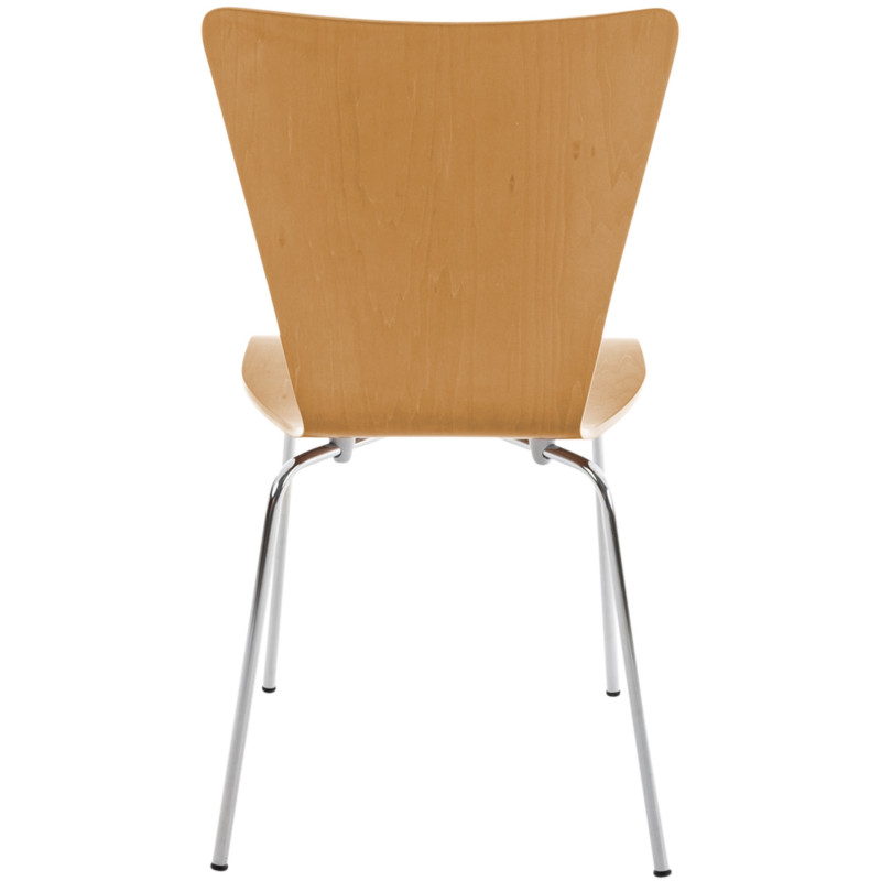 Chaise moderne scandinave en Bois Naturel Métal Argenté Glynnor - 3