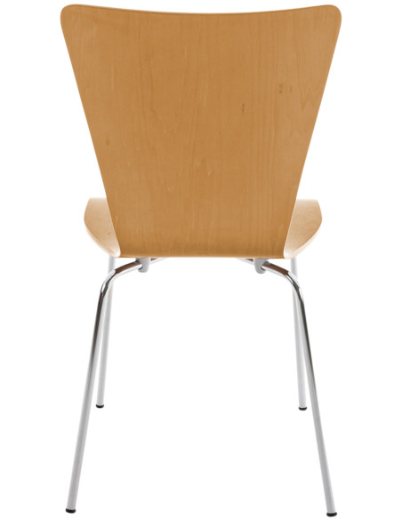 Chaise moderne scandinave en Bois Naturel Métal Argenté Glynnor - 3