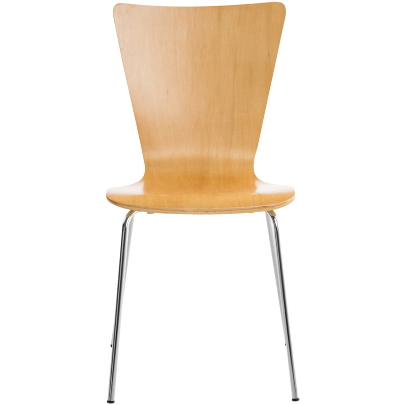 Chaise moderne scandinave en Bois Naturel Métal Argenté Glynnor - 2