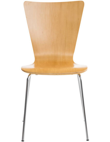 Chaise moderne scandinave en Bois Naturel Métal Argenté Glynnor - 2