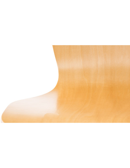 Chaise moderne scandinave en Bois Naturel Métal Argenté Glynnor - 4