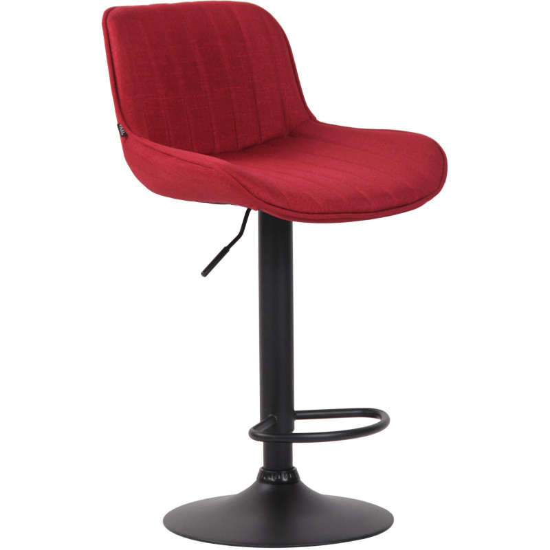 Tabouret de bar Avec dossier Nelson en Polyester Rouge Métal Noir Mat - 1