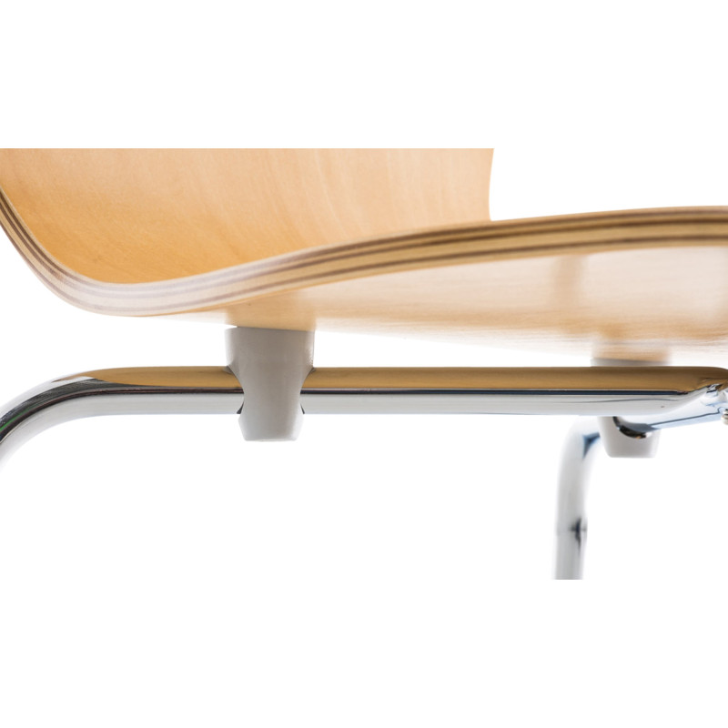 Chaise moderne scandinave en Bois Naturel Métal Argenté Glynnor - 5