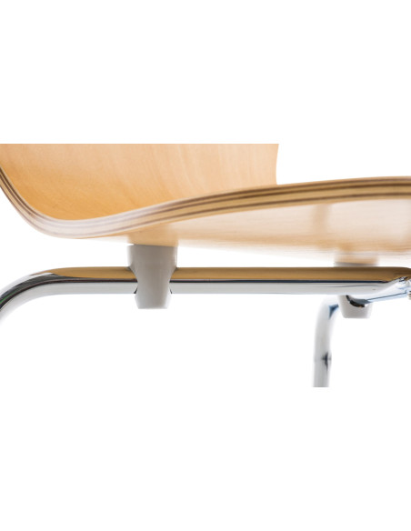 Chaise moderne scandinave en Bois Naturel Métal Argenté Glynnor - 5