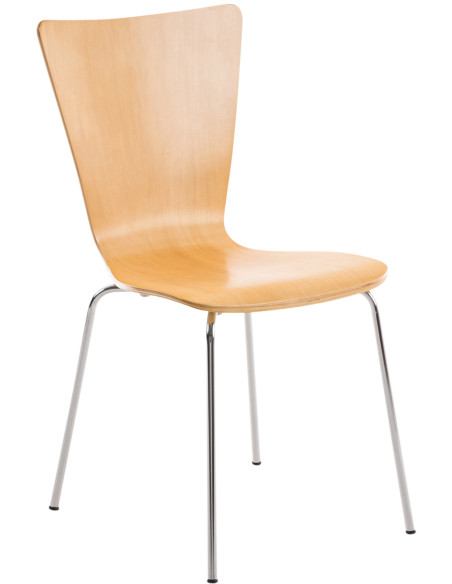 Chaise moderne scandinave en Bois Naturel Métal Argenté Glynnor - 1