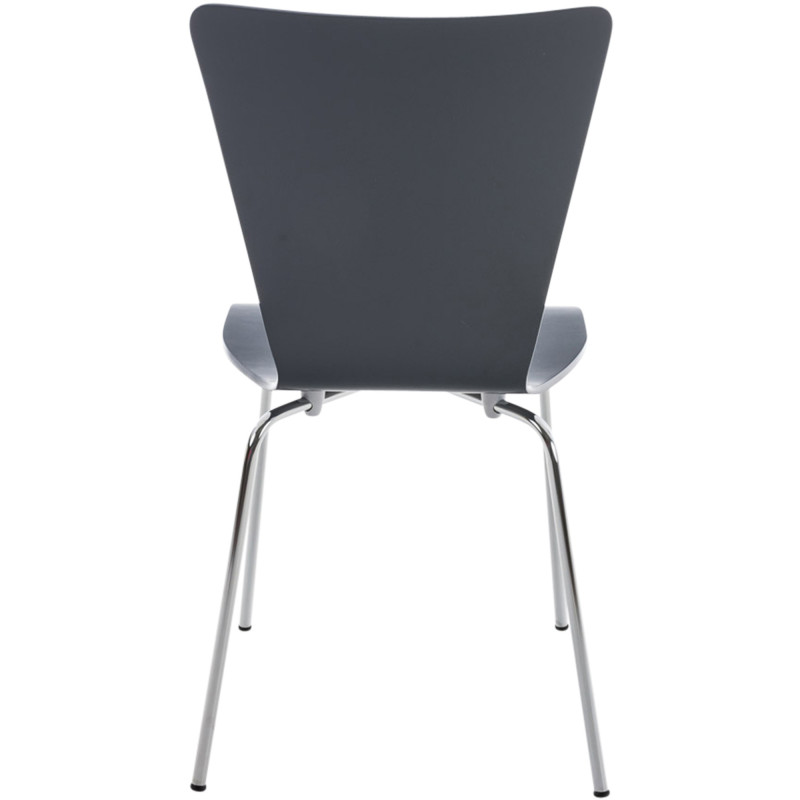 Chaise moderne scandinave en Bois Gris Métal Argenté Glynnor - 3