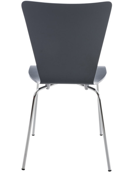 Chaise moderne scandinave en Bois Gris Métal Argenté Glynnor - 3
