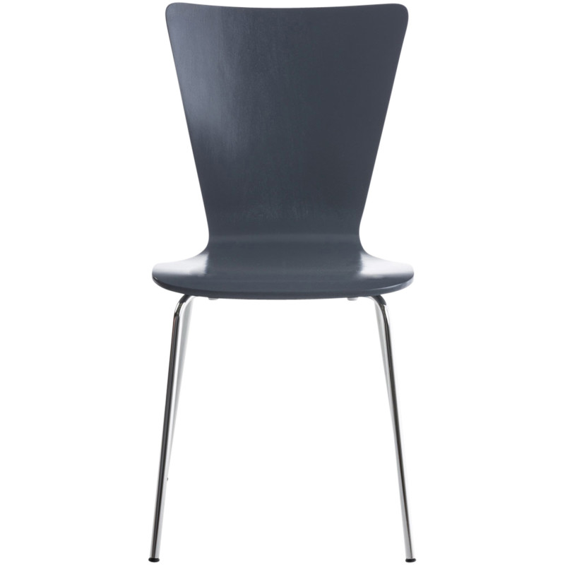 Chaise moderne scandinave en Bois Gris Métal Argenté Glynnor - 2
