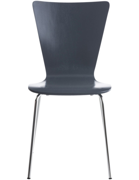 Chaise moderne scandinave en Bois Gris Métal Argenté Glynnor - 2