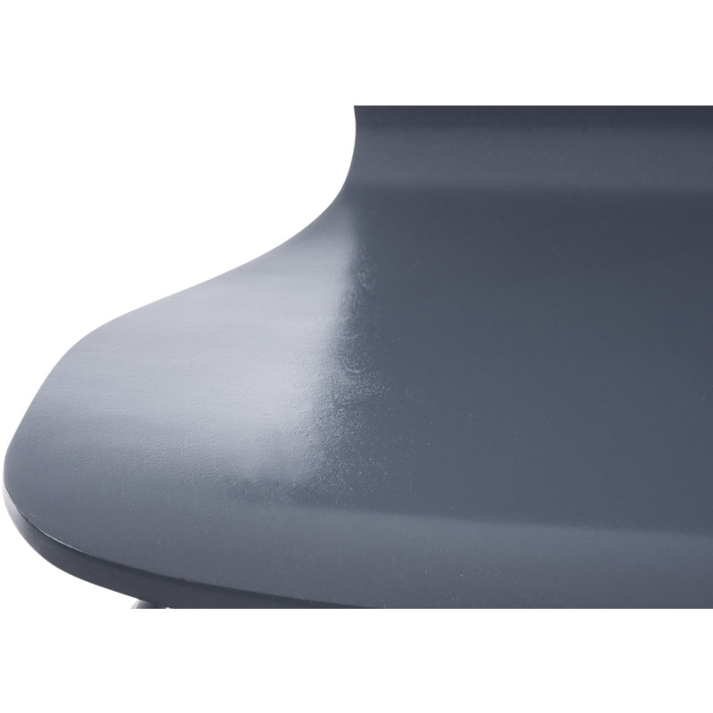 Chaise moderne scandinave en Bois Gris Métal Argenté Glynnor - 4