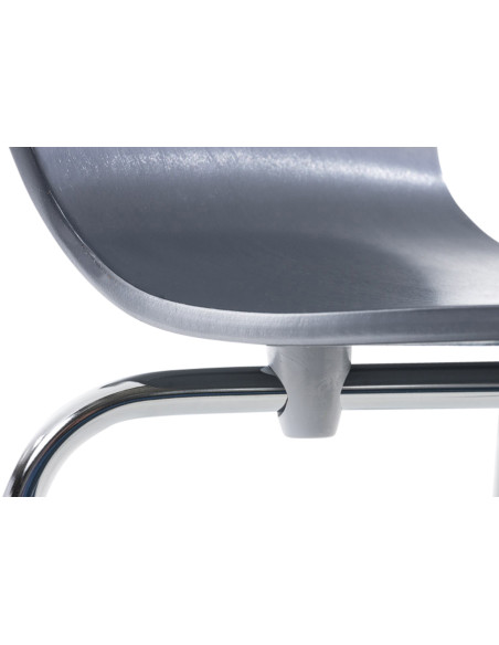 Chaise moderne scandinave en Bois Gris Métal Argenté Glynnor - 5