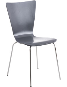 Chaise moderne scandinave en Bois Gris Métal Argenté Glynnor - 1