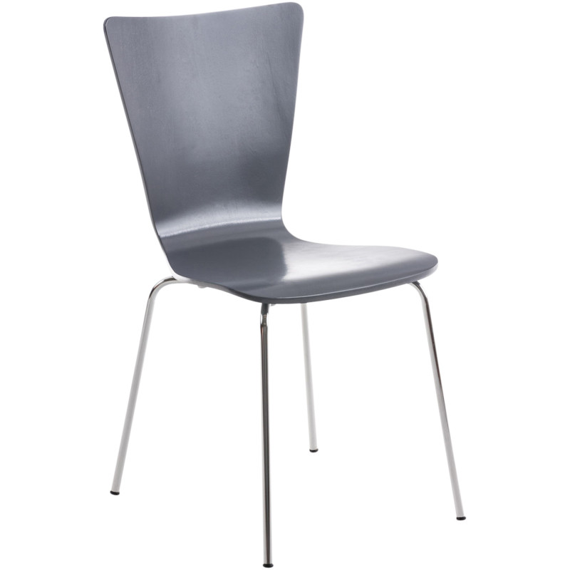 Chaise moderne scandinave en Bois Gris Métal Argenté Glynnor - 1