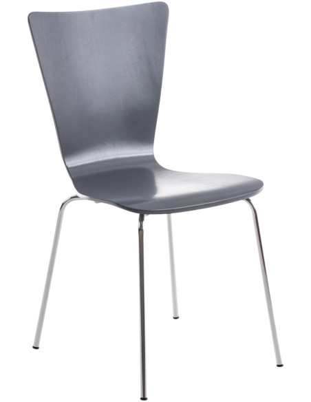 Chaise moderne scandinave en Bois Gris Métal Argenté Glynnor - 1