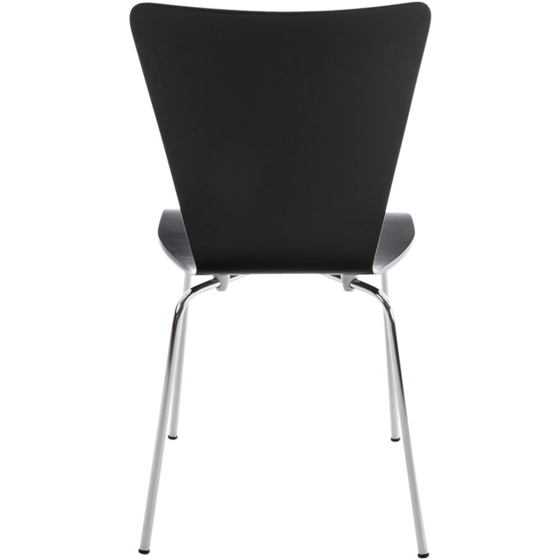 Chaise moderne scandinave en Bois Noir Métal Argenté Glynnor - 3