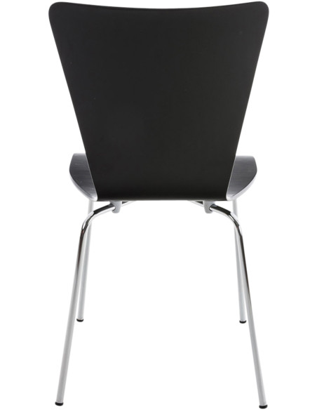 Chaise moderne scandinave en Bois Noir Métal Argenté Glynnor - 3