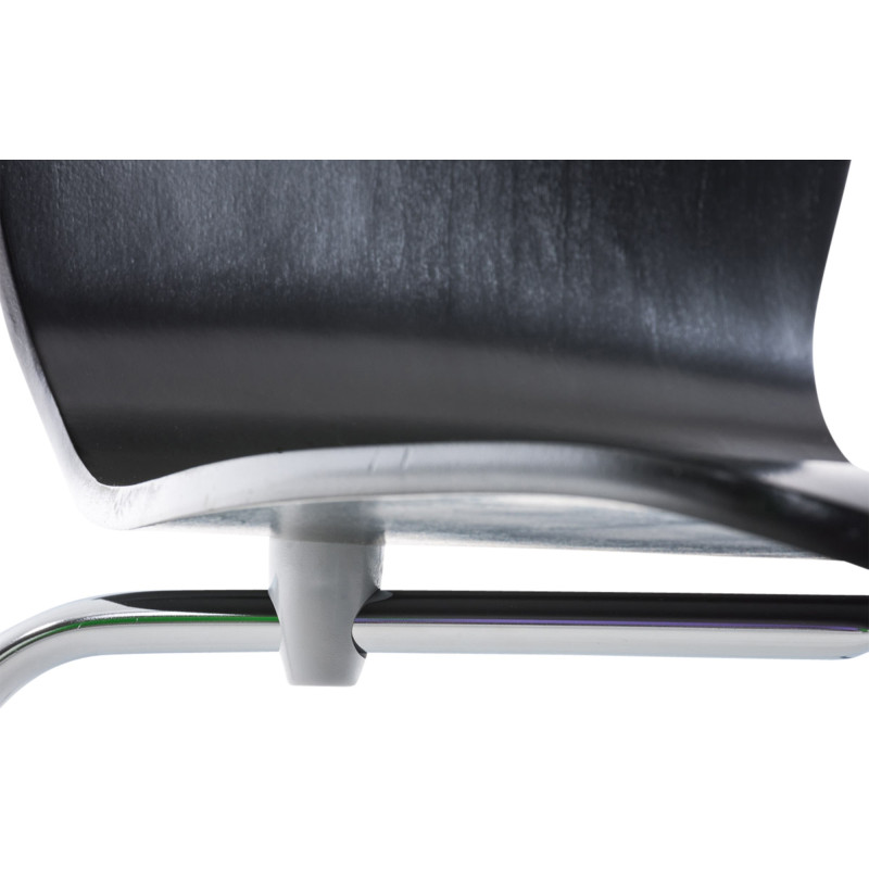 Chaise moderne scandinave en Bois Noir Métal Argenté Glynnor - 5