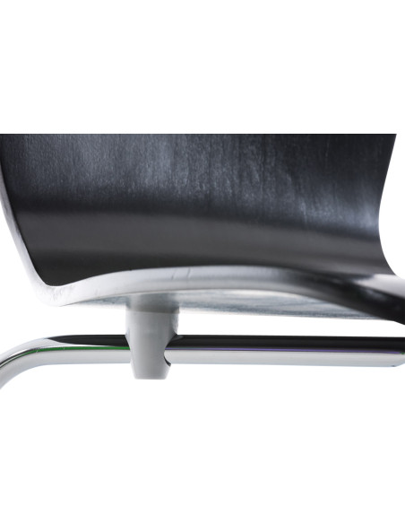 Chaise moderne scandinave en Bois Noir Métal Argenté Glynnor - 5