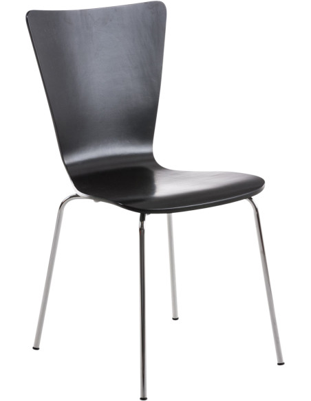 Chaise moderne scandinave en Bois Noir Métal Argenté Glynnor - 1