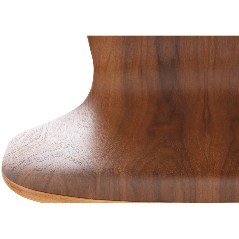 Chaise moderne scandinave en Bois Marron noyer Métal Argenté Glynnor - 4