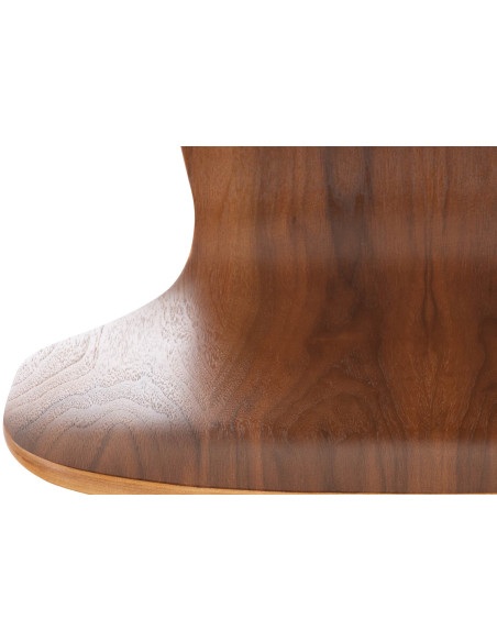 Chaise moderne scandinave en Bois Marron noyer Métal Argenté Glynnor - 4