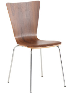 Chaise moderne scandinave en Bois Marron noyer Métal Argenté Glynnor - 1