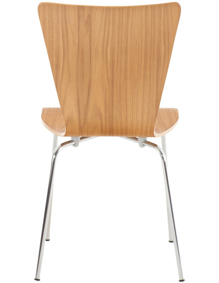 Chaise moderne scandinave en Bois Marron chêne Métal Argenté Glynnor - 3