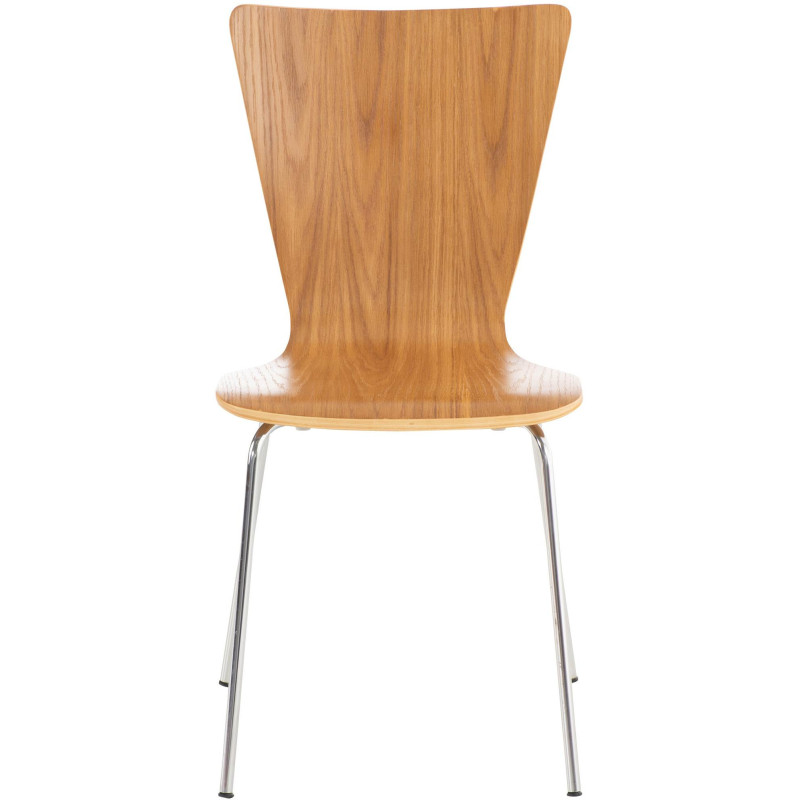 Chaise moderne scandinave en Bois Marron chêne Métal Argenté Glynnor - 2