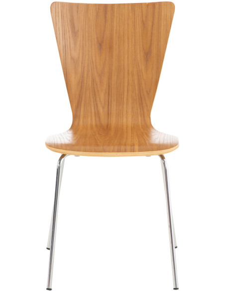 Chaise moderne scandinave en Bois Marron chêne Métal Argenté Glynnor - 2